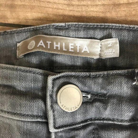 Athleta Jeans 2 Grey Medium Wash Denim Jeggings Legging Mid Rise Stretch - Picture 3 of 5